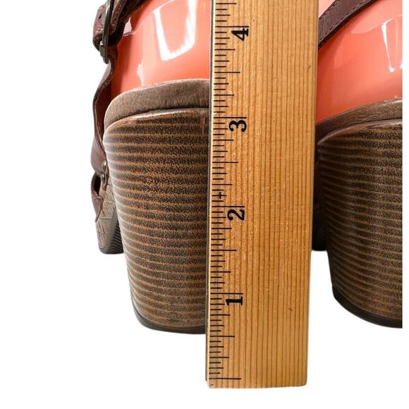 DANSKO Riley Cut Out Slingback Clog Platform Heels in Brown Leather W 8.5–9 - Picture 10 of 13